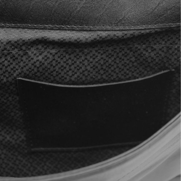 Vintage Black Leather Attache Portfolio Briefcase Flap Over Case - Picture 6 of 6